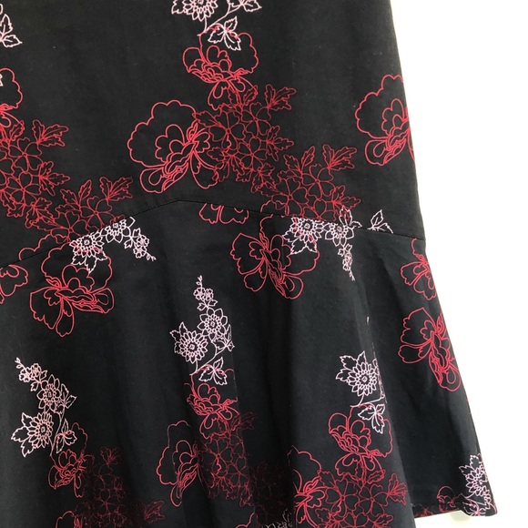 H&M Y2K Black Floral Fishtail Midi Skirt - Picture 3 of 4